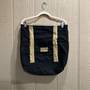 London Fog Black and Tan Tote Bag